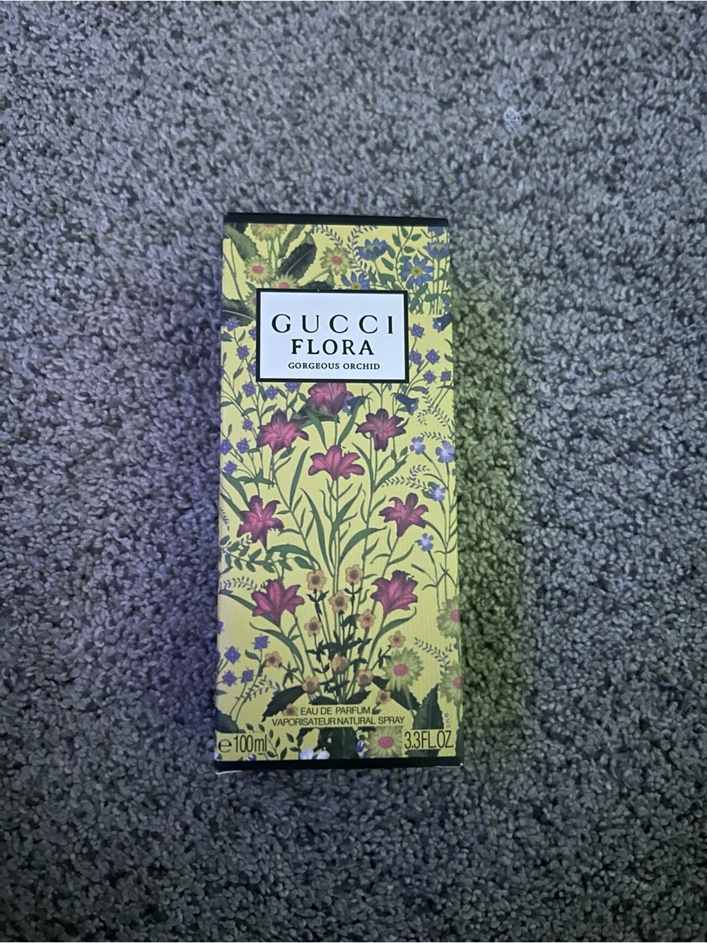 Gucci Floral Yellow Box with Pink and Green Accents
